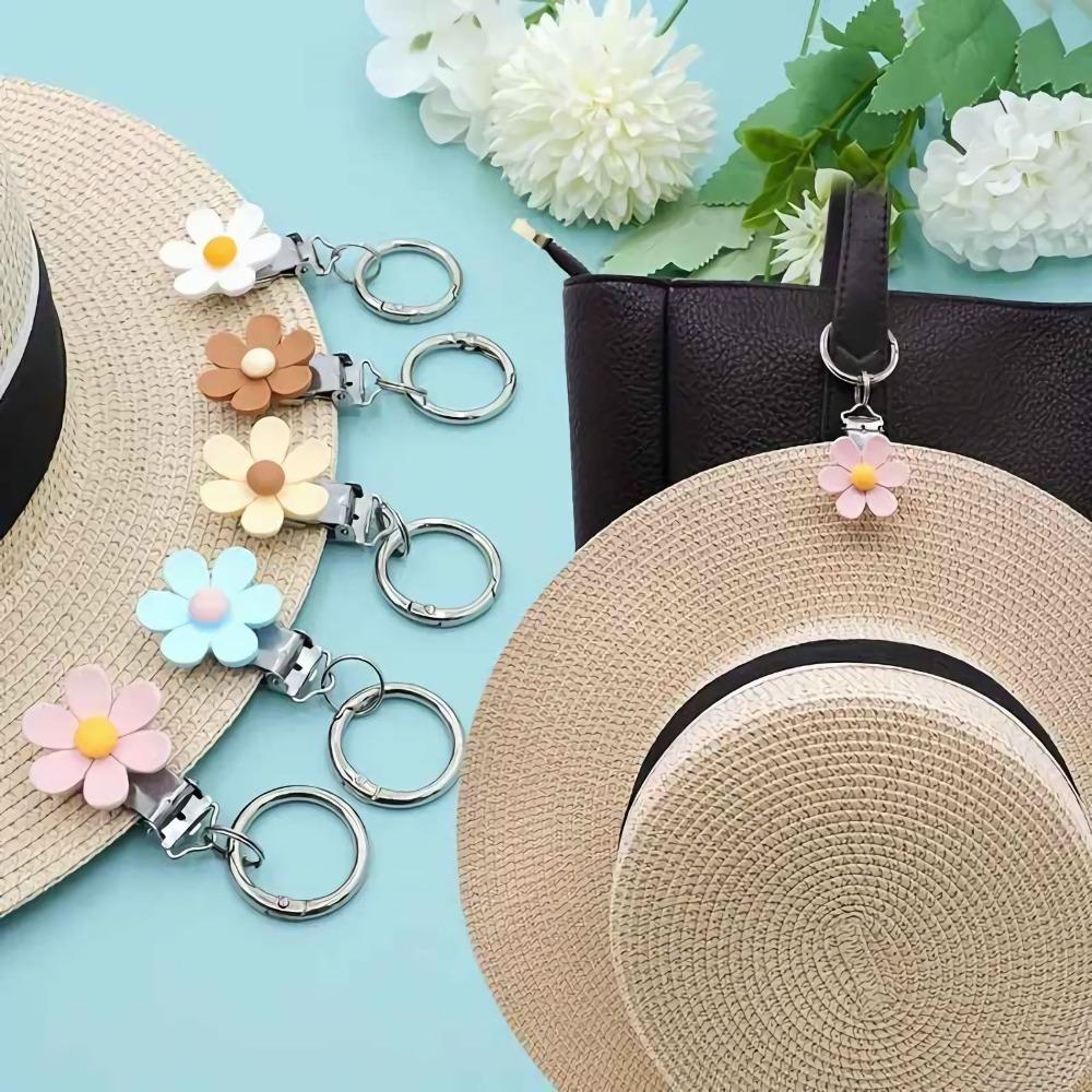 Porte-chapeau à clipser sur un sac, pour chapeau, mains libres, forme de fleur, léger, pour voyage