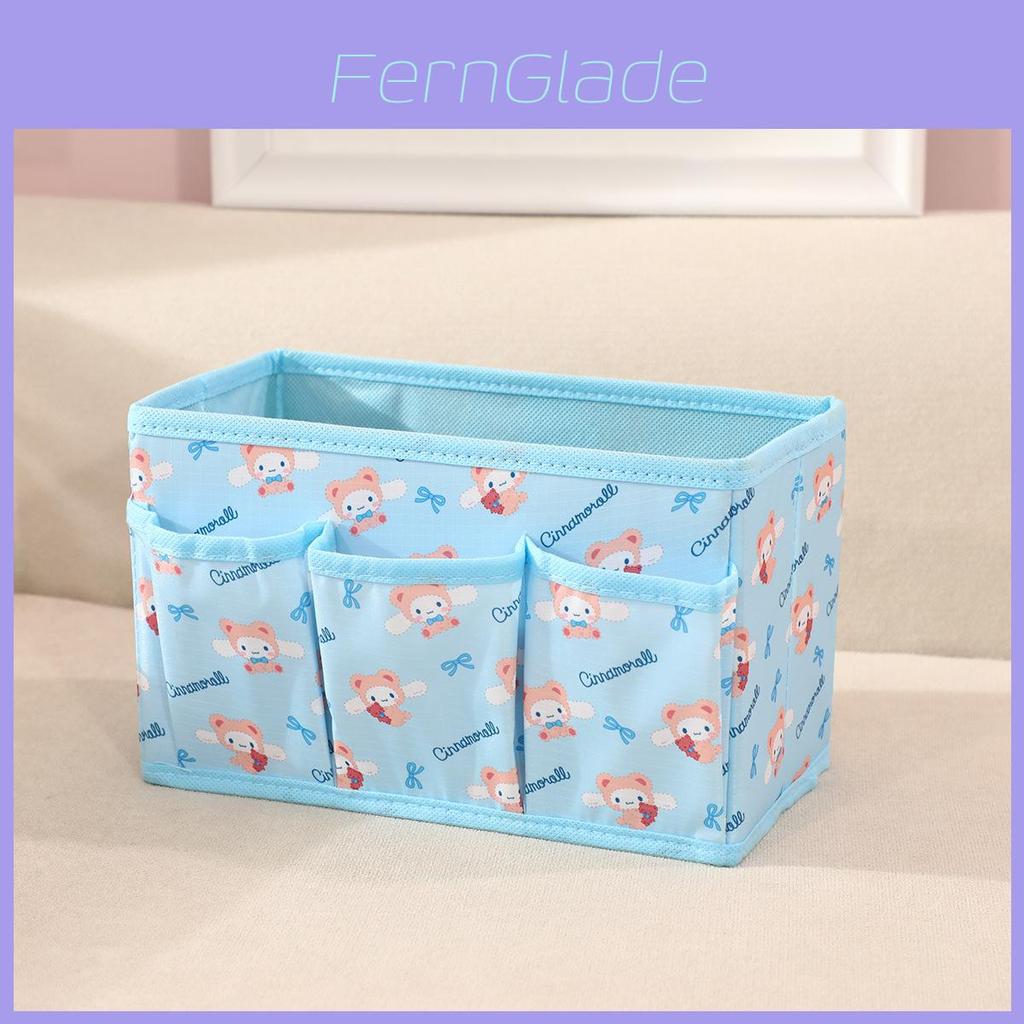 Cartoon Kuromi Melody Print Design Fabric Foldable Storage Box With Removable Lid For Living Room And Desk Organization