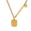 Couples Day Gift Collarbone Chain Women'S Fashion Versatile Lettering Square Geometric Necklace Spice Girl Accessories
