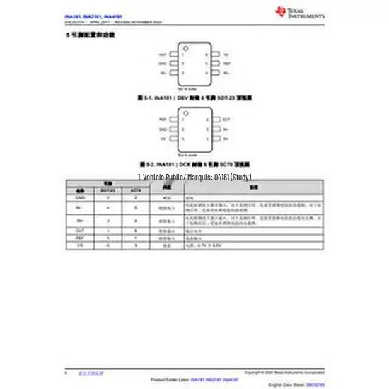New INA181A4IDBVR SOT-23-6 Current Sense Amplifier Chip