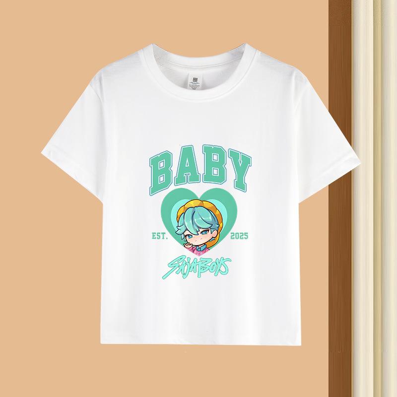 T-Shirts Girls Children's Women's Comfortable Cartoon Printed T-shirt Pure Cotton Short Sleeves Soft