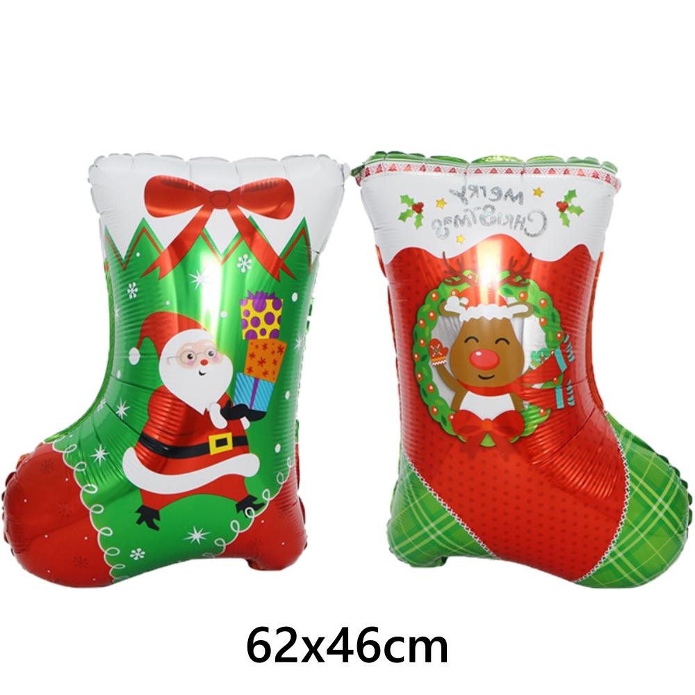 

2Pcs Christmas Balloon Christmas Stocking Cartoon Santa Claus Elf Shape Balloon Holiday Decoration Decoration Christmas Balloon 62x46cm 2Pc