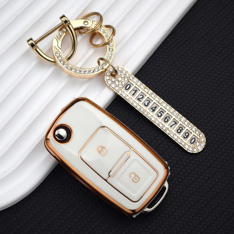 TPU Shell Fob Car Key Case Cover For Volkswagen VW Tiguan Beetle Caddy T5 Up Eos Skoda Octavia Seat Leon Altea Polo Golf Passat