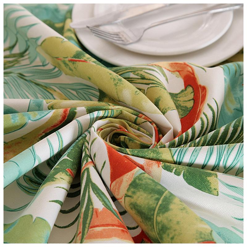 Gruby Bawełniany Płócienny Obrus na Stół Liście Bananowca Las Tropikalny Obrus na Stół do Herbaty Domowa Dekoracyjna Nakładka na Stół Pyłoodporna Tkanina