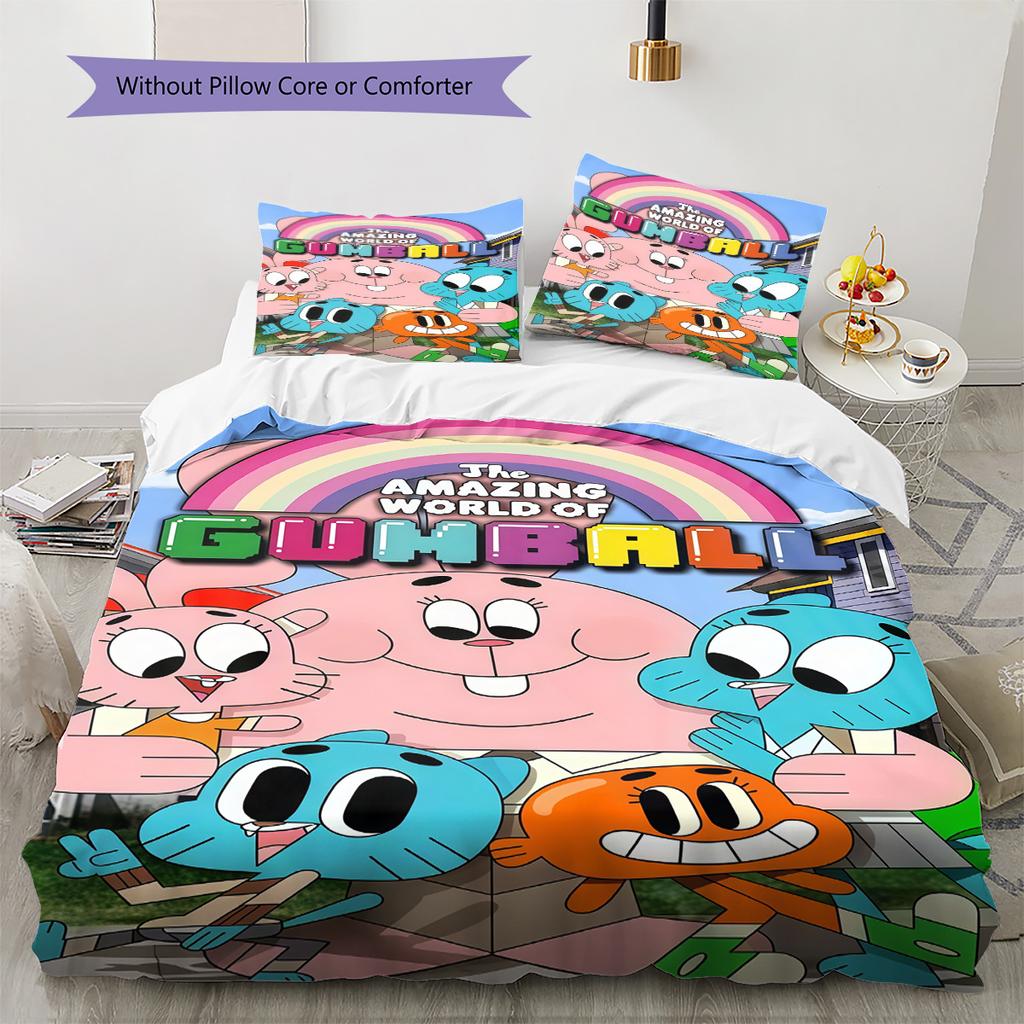 Gumball Bedding Quilt Set Quilt Cover Pillowcase Home Decoration Birthday Gift (1 * duvet cover + 2 * pillowcase, without core)