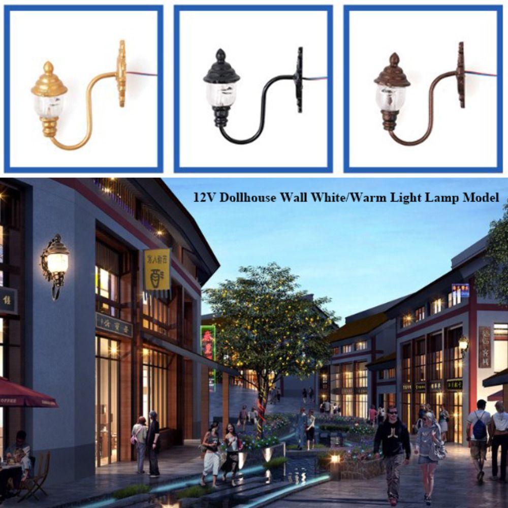 ABS Metal Material Dollhouse Wall Lamp 1.7*1.8cm/2.2*2.7cm Garden Yard Led Light