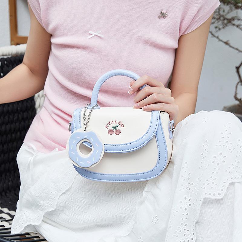 New JANE KLAIN PU Saddle Bag Handbag, Crossbody Bag Regular Women's White & Blue/White & Pink JK-BA1841
