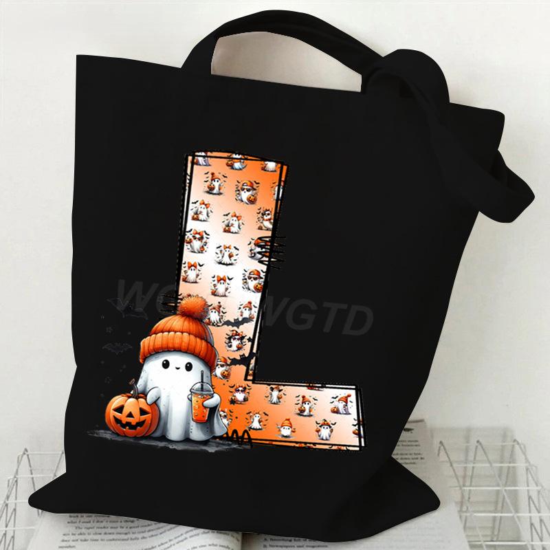 New Halloween 26 Letter Print Fashion Shoulder Bag Multi-function Portable Handbag Casual Versatile