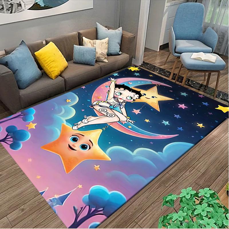 1pc Digital Printed Chair Rug for Home Office Use, Betty Boop Carpet Appropriate for All Seasons, Soft Area Carpet