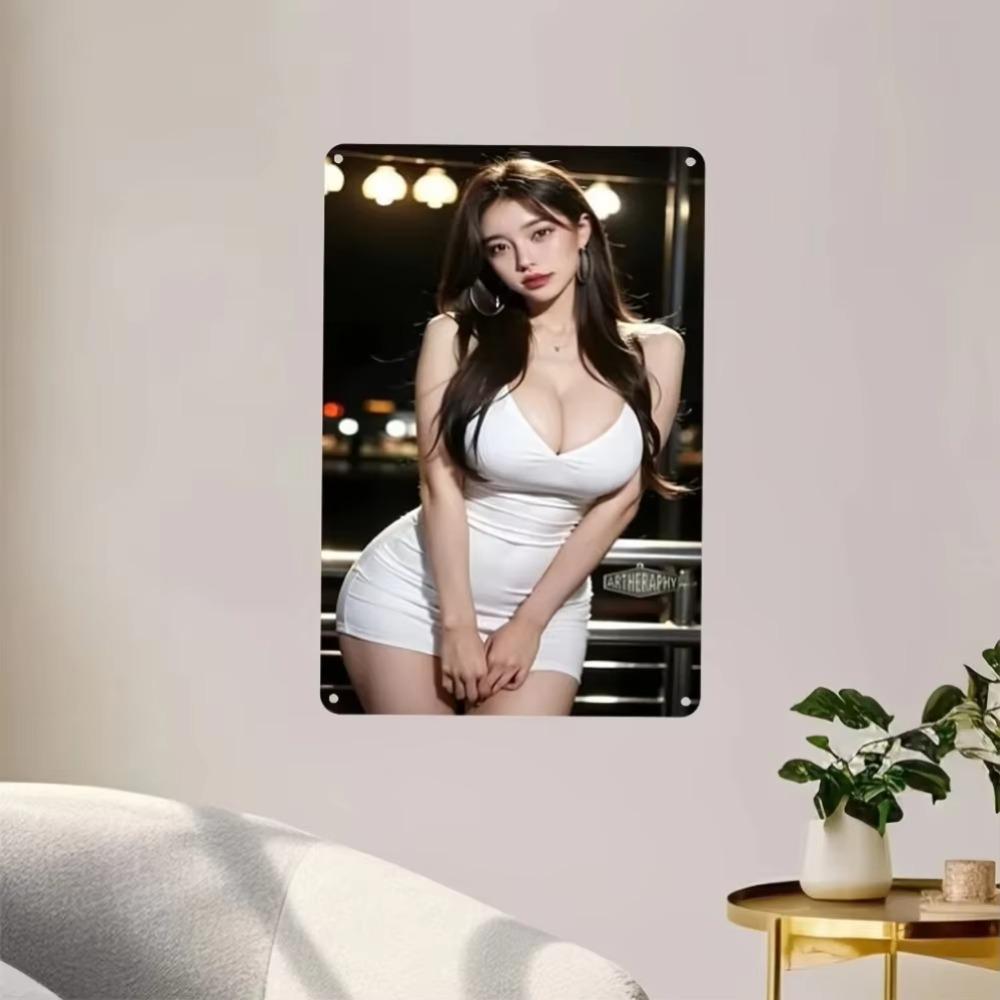 2D Flat Tin Sign Portrait Weatherproof Metal Wall Art Decor for Indoor Outdoor