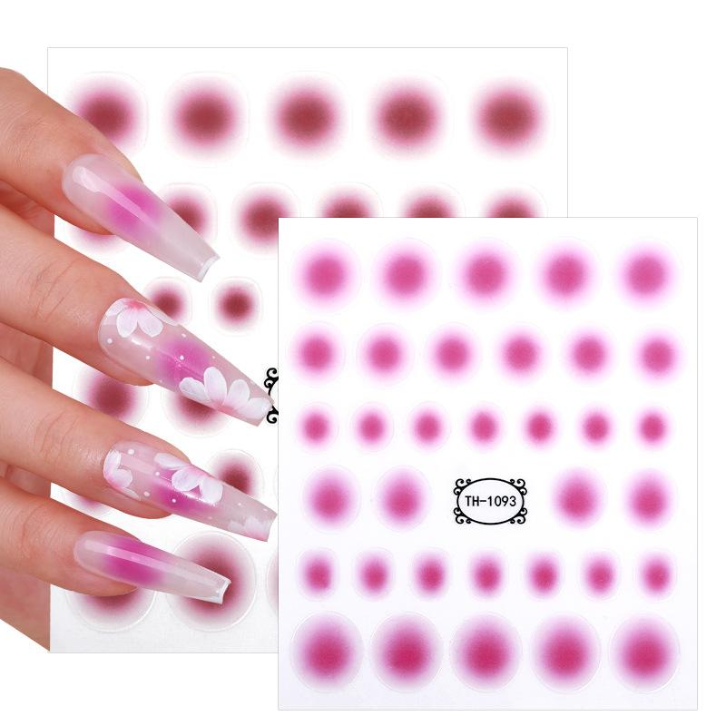 Blush Nail Art Sticker DIY Pink Polka Dot Nail Art Decal Nail Accessories