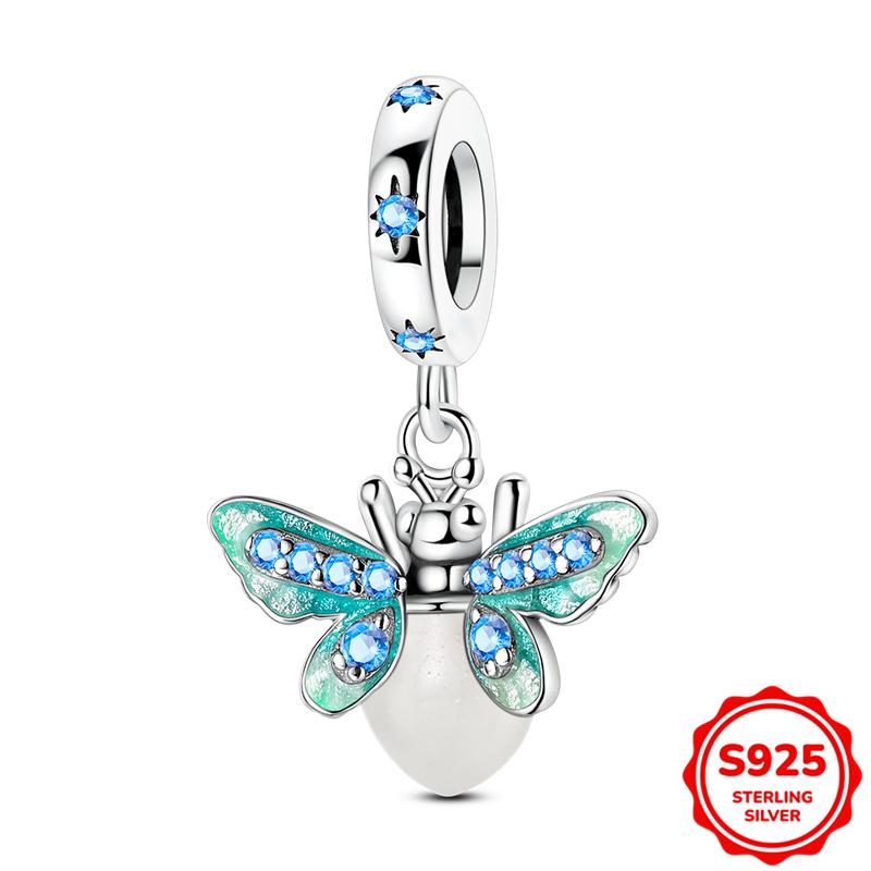 Copper Genuine Luminous Firefly Pendants Charms Bead Fit 3Mm Bracelet Necklaces For Women Luxurious DoItYourself Jewellery Crafting Gift