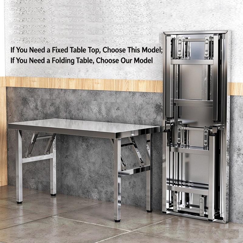 Stainless Steel Folding Table For Home Bbq Kitchen Food Prep Outdoor Bench Table Foldable Dining Table Portable