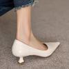 Krazing Pot Sheepskin Fashion Summer Spring Autumn Summer Slip On Party Women Pointed Toe Med Heels Pumps
