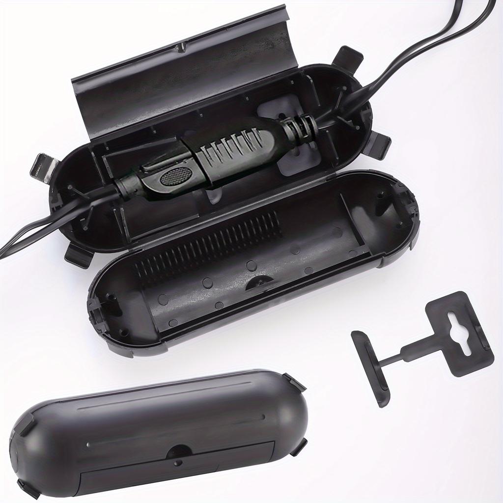 Outdoor Extension Cord Cover - Black Weather Resistant Plug Connector Safety Seal for Outside