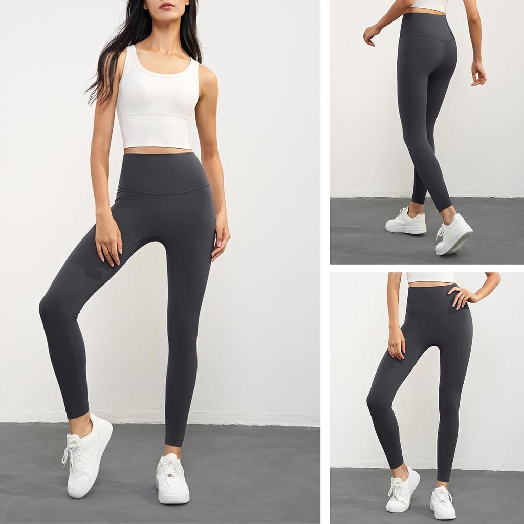 Ircolv WoMen S High waiSt WarM Fleece Yoga leggingS Dark Grey Size M