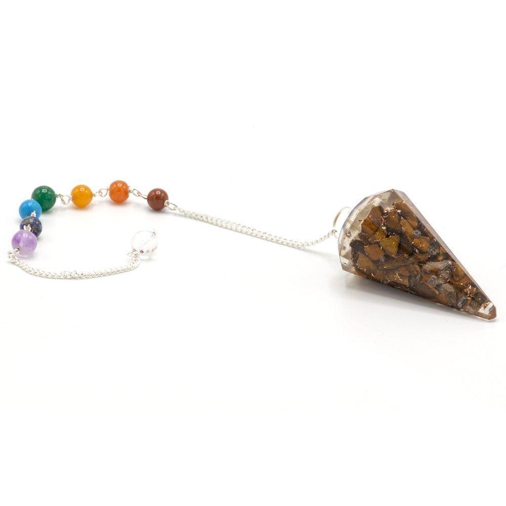 Orgonite Dowsing Pendulum - Tiger's Eye Chakra
