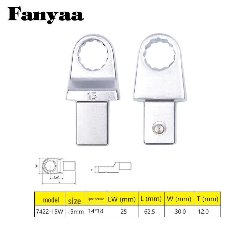 Fanyaa 14x18 Torque Wrench Interchangeable Ratchet Head