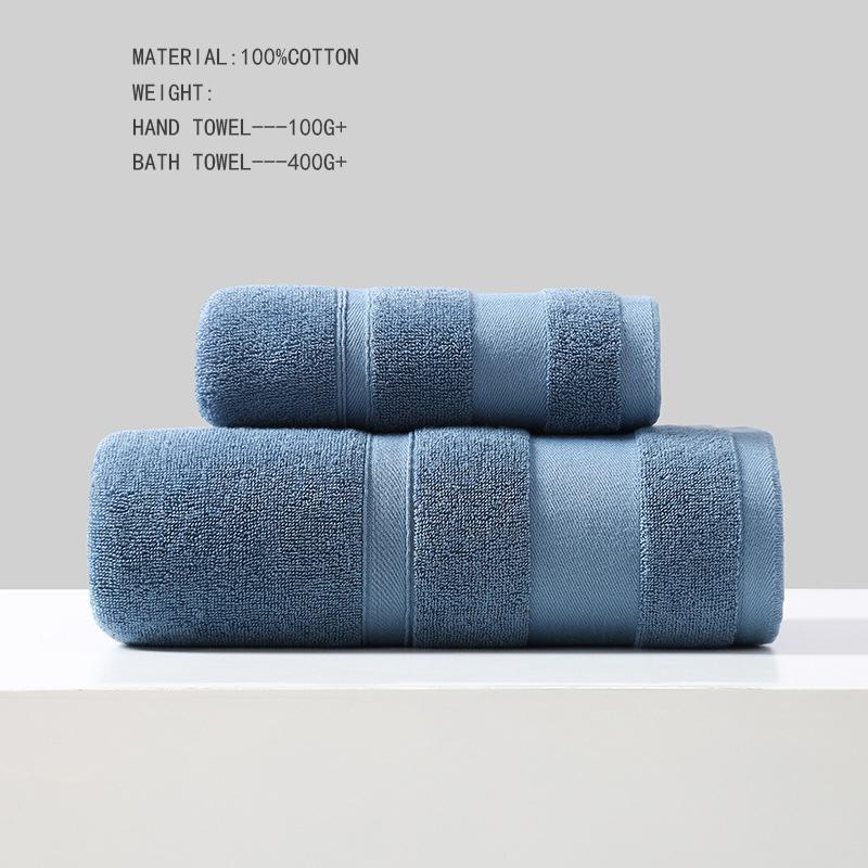 Battilo Cotton Bath Towel Soft Absorbent Face Hand Towels Luxury Hotel Spa Bathroom Towel Solid Beach Towel 2Pcs Bath Towel Set
