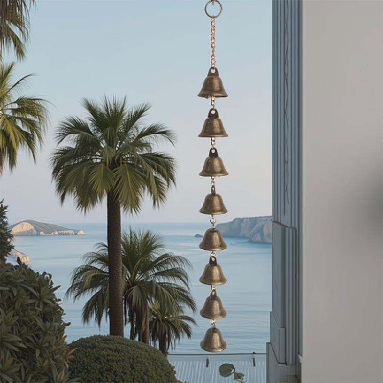 Balconies Metal Wind Chimes Hanging Decors With Bells and Chain, Soft Bells Accent for Patios, Porch, Window or Entryway