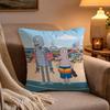 Healing RRobot Dreams Anime Cushion Cover Soft Plush Cushion Cover Double Print And Invisible Zipper For Sofa Home Car Use
