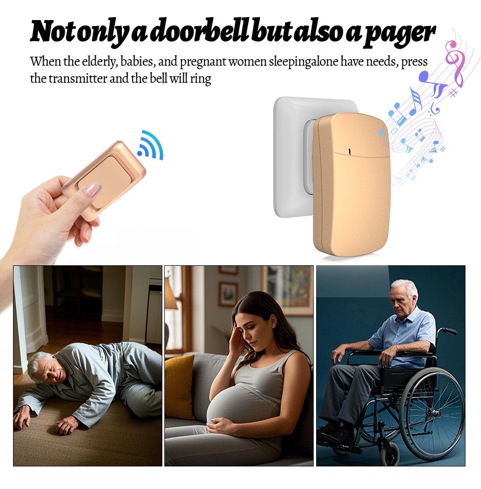 Smart Ultra-Long Range Wireless Doorbell for Home with Elderly Call Reminder