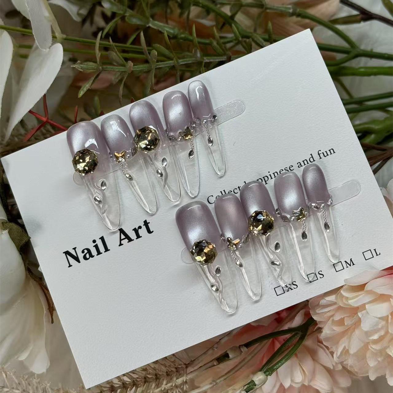 

Handmade Reusable Zinnia Star Light Therapy Nail Patches L