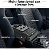 5-in-1 Arm Rest Cover Universal Armrest Storage Box for Car Upgrade Memory Foam Console Cover with Cup Phone Tissue Box Holder(Black)