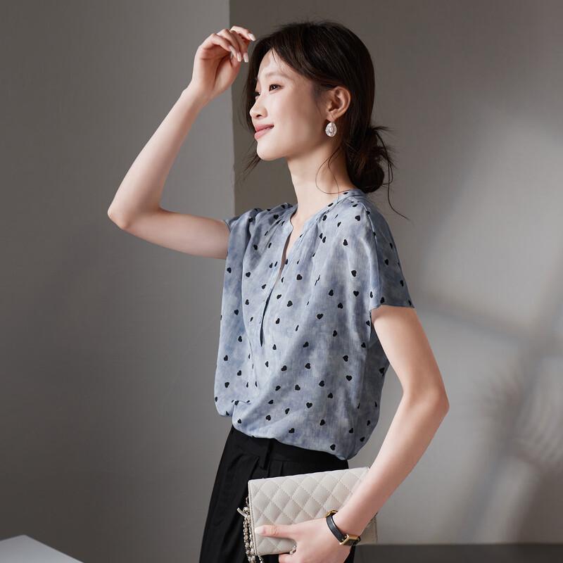 

SOFSIL Love Heart Polka Dot Mulberry Silk Shirt L