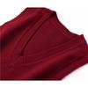 Women's Vintage V-Neck Knitting Vest Side Split Button Sleeveless Sweater Autumn Winter Solid Color Casual Waistcoat
