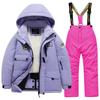 Children's Winter Ski Suit: Fleece-Lined, Waterproof, Windproof, One-Piece Ski Bib Pants for Boys and Girls