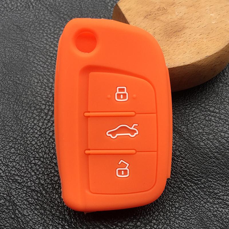 

Silicone car Key Holder Cover For JAC Refine S2 S5 2015 3button Car Key Cover Case помаранчевий