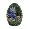 Polyresin Figurine - NEMESIS NOW - Geode Home - Geode Dragon Egg - Deep Green Shell - Hand-painted Blue Dragonling