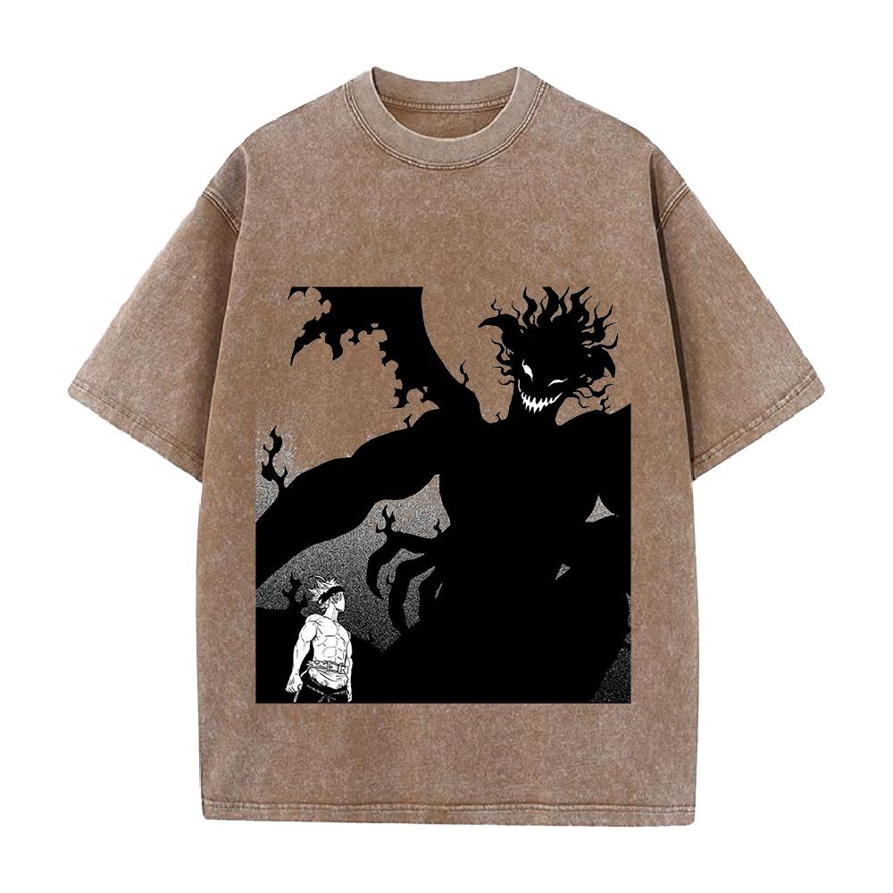Asta Black Clover Asta Cool Graphic T Shirt Men Women Short Sleeve Cotton Tshirts Vintage Washed Tee Harajuku Male Loose T-shirt