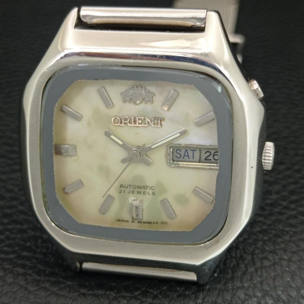 Orient AUTOMATIC 46941 VINTAGE JAPAN MENS PEARL DIAL WATCH A704954-1