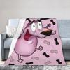 Couraged Cowardlys Dogs Blankets Flannel Decoration Cartoon Breathable Warm Throw Blankets for Sofa Car Bedding Throws