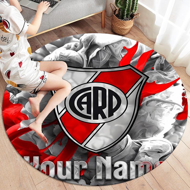 Dragon Crest Custom Name Round Area Rug Carpet Rug For Living Room Bedroom Sofa Playroom Decor Nonslip Floor Mat