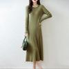 Women Sweater Dress 100% Wool MODERN NEW SAGA O-neck Knit Long Pullover Winter Jumpers Wool Long Dress Female