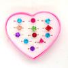 Adjustable Kids Diamond Artificial Gem Ring Jewelry Heart Crystal Finger Ring for Children Girls Birthday Party Gift