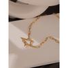 Yhpup Exquisite Stainless Steel Star Pendant Necklace Jewelry High Quality Cubic Zirconia 18 K Chain Collar Necklace for Women
