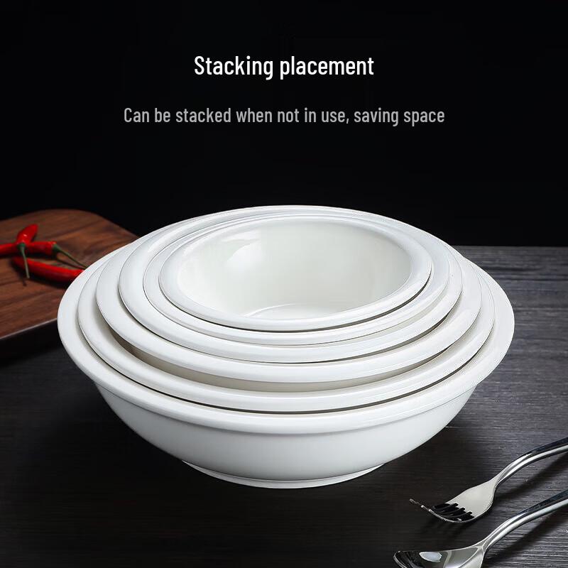 Thickened White Porcelain Soup Bowl