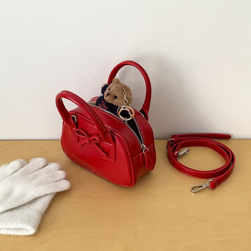 

New Style Women s Cross-body Light Small Satchel High-end Fashionable Handbag Cute Bowknot Mini красный
