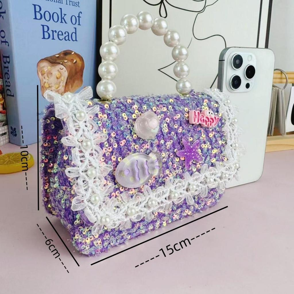 Přizpůsobitelné crossbody tašky pro dívky: Roztomilé mašličky, perlové a flitrované vzory