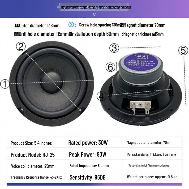 Sound Midrange Speaker: 4.5 to 8 Inch Three-way Mid-bass Speakers