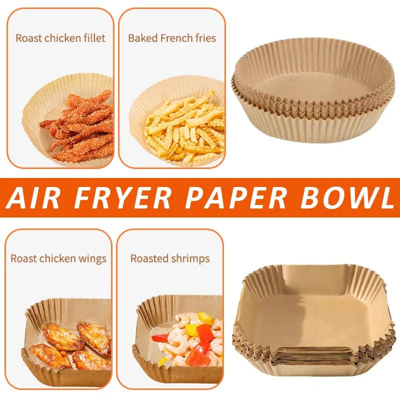300/200/100/50PCS AirFryer Oil-Proof Disposable Paper Liner Air Fryer Baking Tray Paper Special Baking Paper Tray Accessories