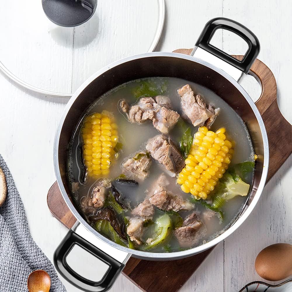 Lot de 4 Poignées Latérales en Métal Noir – Poignées de Cocotte-Minute de Remplacement Poignées Courtes pour Casserole Convient aux Types à 1 ou 2 Trous