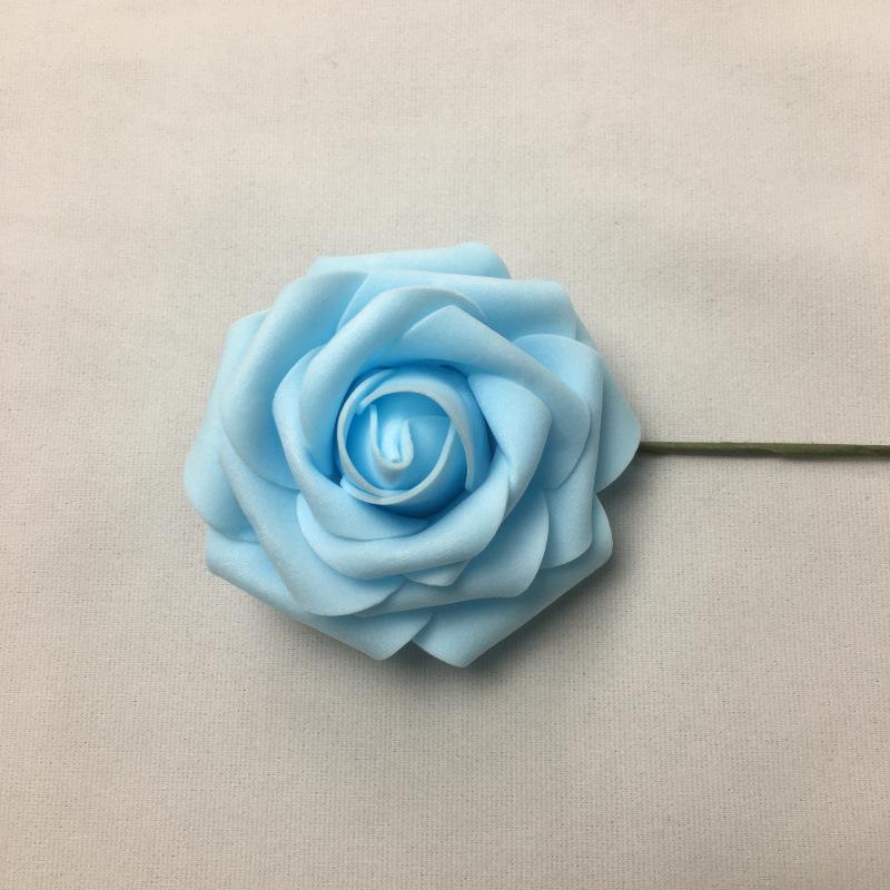 25pcs/8CM Simulated Rose Head with Rod PE Flower Holder foam Flower Head Wedding Party Decoration Hand held Flower Accessories