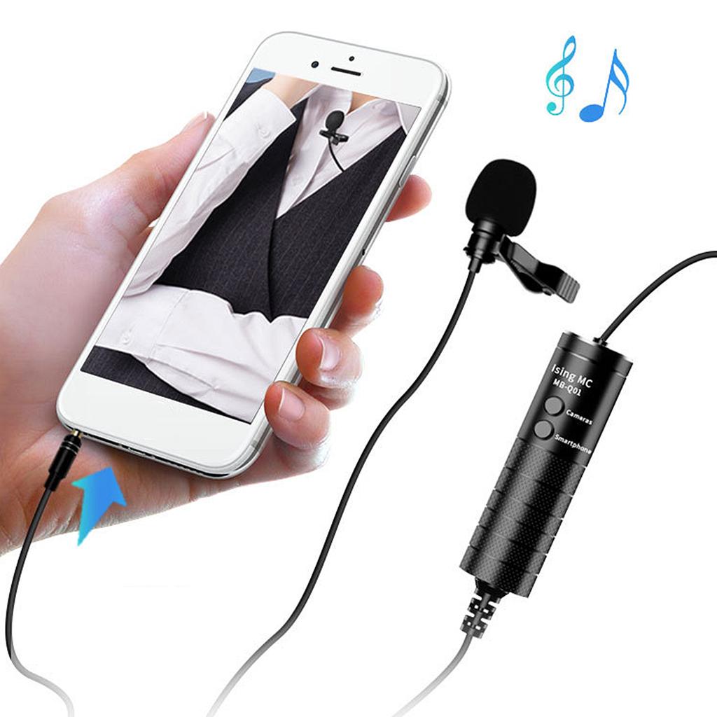 Collar Clip Microphone Live Broadcast Sound Card Interview Mobile Phone Microphone Camera