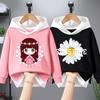 Girls Sweater Spring and Autumn Hooded Tops 2023 New Middle and Older Girls Fake Two Pieces of Clothing Temperament Children's Autumn Clothing