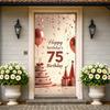 Happy Birthday 75th Banner Backdrop Red Balloon Birthday Party Decoration Photography Props Birthday Cake Background Supplies